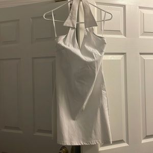 Tux style cotton dress white size L
